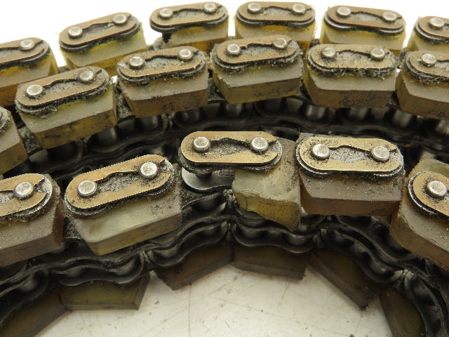 Non-Marking Rubber Top Double Strand Conveying Roller Chain 1/2" Pitch 11'
