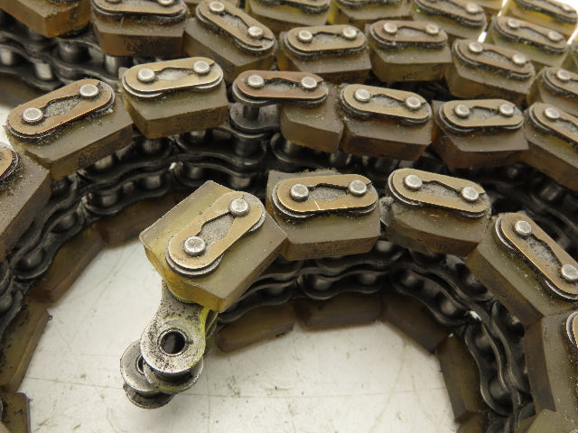 Non-Marking Rubber Top Double Strand Conveying Roller Chain 1/2" Pitch 11'