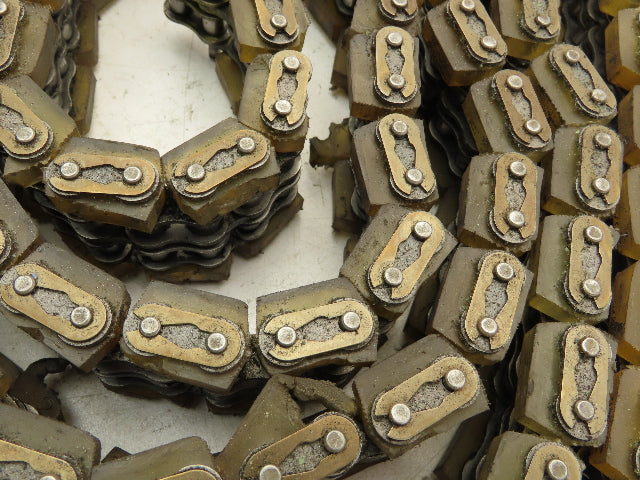 Non-Marking Rubber Top Double Strand Conveying Roller Chain 1/2" Pitch 11'