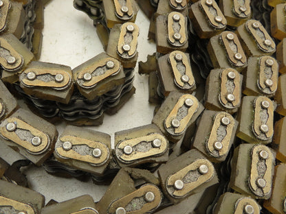 Non-Marking Rubber Top Double Strand Conveying Roller Chain 1/2" Pitch 11'