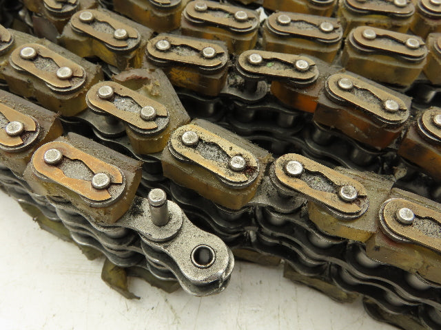 Non-Marking Rubber Top Double Strand Conveying Roller Chain 1/2" Pitch 11'