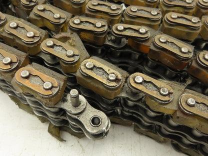 Non-Marking Rubber Top Double Strand Conveying Roller Chain 1/2" Pitch 11'