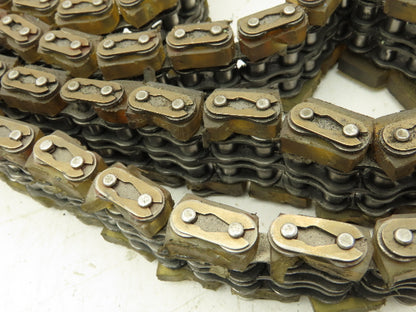 Non-Marking Rubber Top Double Strand Conveying Roller Chain 1/2" Pitch 11'