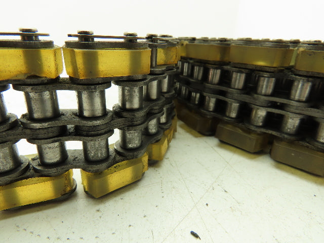 Non-Marking Rubber Top Double Strand Conveying Roller Chain 1/2" Pitch 10' 6"
