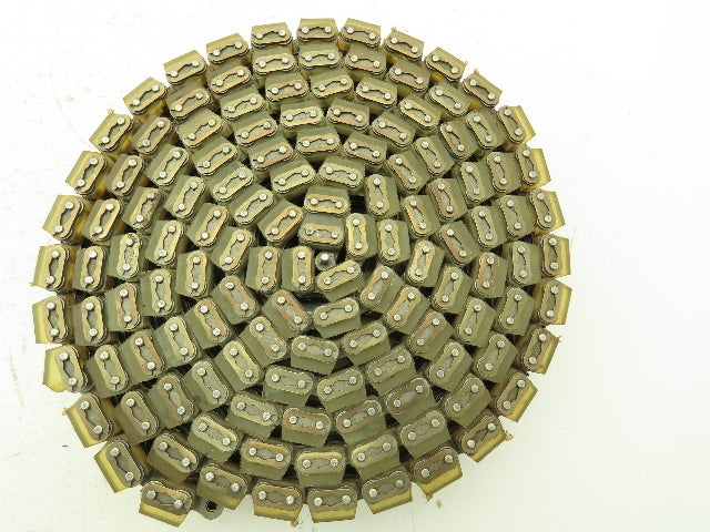 Non-Marking Rubber Top Double Strand Conveying Roller Chain 1/2" Pitch 10' 6"
