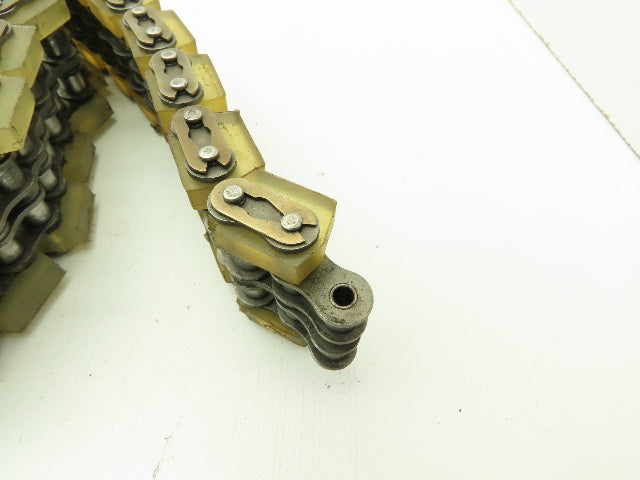 Non-Marking Rubber Top Double Strand Conveying Roller Chain 1/2" Pitch 10' 6"