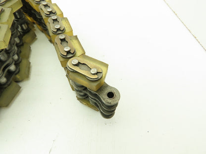 Non-Marking Rubber Top Double Strand Conveying Roller Chain 1/2" Pitch 10' 6"