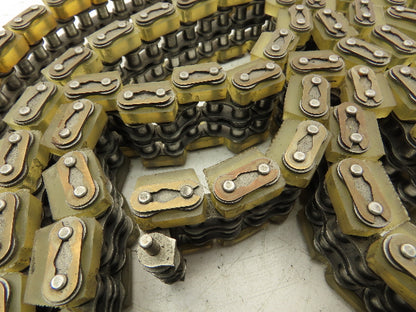 Non-Marking Rubber Top Double Strand Conveying Roller Chain 1/2" Pitch 10' 6"