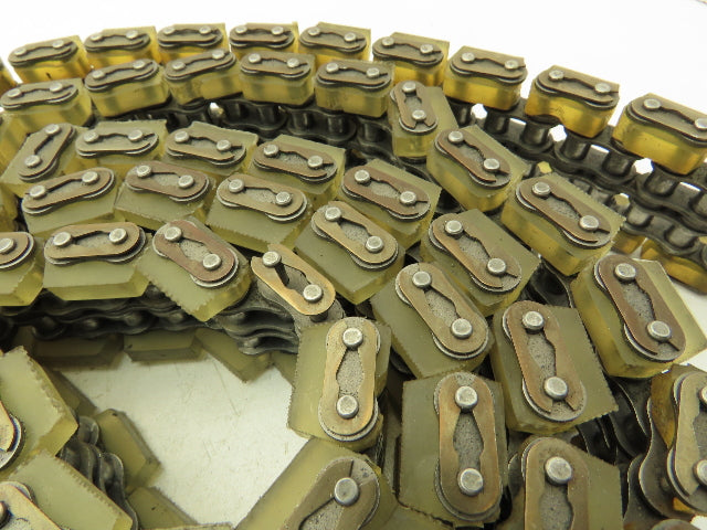 Non-Marking Rubber Top Double Strand Conveying Roller Chain 1/2" Pitch 10' 6"