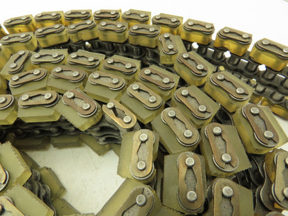 Non-Marking Rubber Top Double Strand Conveying Roller Chain 1/2" Pitch 10' 6"