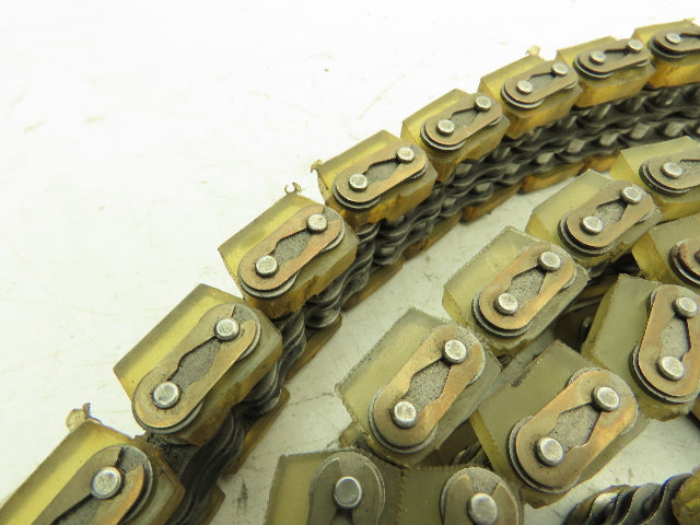 Non-Marking Rubber Top Double Strand Conveying Roller Chain 1/2" Pitch 10' 6"