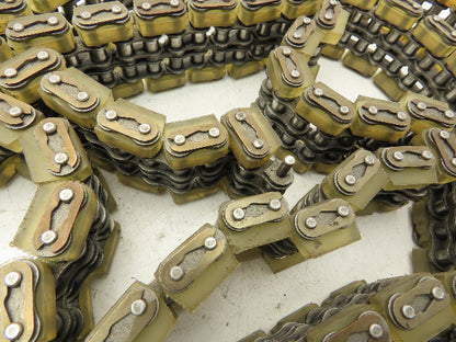 Non-Marking Rubber Top Double Strand Conveying Roller Chain 1/2" Pitch 10' 6"