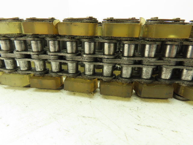 Non-Marking Rubber Top Double Strand Conveying Roller Chain 1/2" Pitch 10' 6"