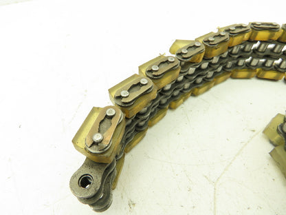 Non-Marking Rubber Top Double Strand Conveying Roller Chain 1/2" Pitch 10' 6"