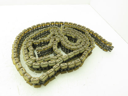 Non-Marking Rubber Top Double Strand Conveying Roller Chain 1/2" Pitch 10' 6"
