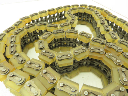 Non-Marking Rubber Top Double Strand Conveying Roller Chain 1/2" Pitch 12'