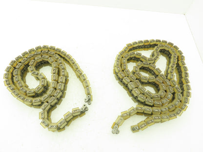 Non-Marking Rubber Top Double Strand Conveying Roller Chain 1/2" Pitch 12'