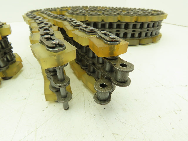 Non-Marking Rubber Top Double Strand Conveying Roller Chain 1/2" Pitch 12'