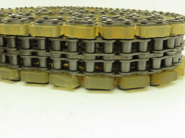 Non-Marking Rubber Top Double Strand Conveying Roller Chain 1/2" Pitch 12'