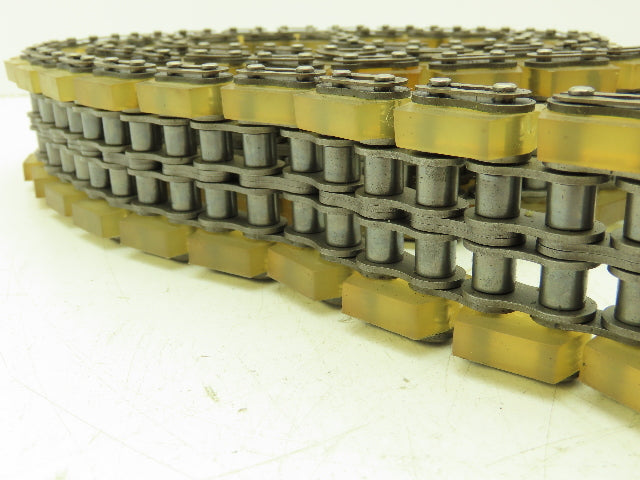 Non-Marking Rubber Top Double Strand Conveying Roller Chain 1/2" Pitch 12'