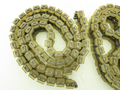 Non-Marking Rubber Top Double Strand Conveying Roller Chain 1/2" Pitch 12'