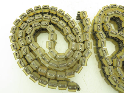Non-Marking Rubber Top Double Strand Conveying Roller Chain 1/2" Pitch 12'