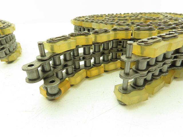 Non-Marking Rubber Top Double Strand Conveying Roller Chain 1/2" Pitch 12'