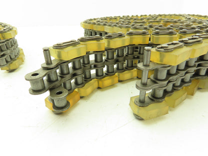 Non-Marking Rubber Top Double Strand Conveying Roller Chain 1/2" Pitch 12'
