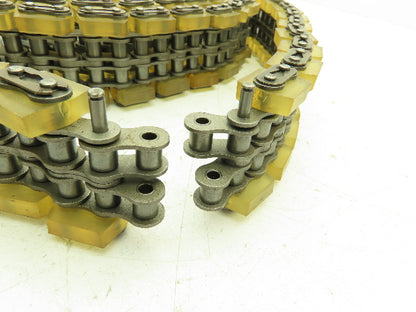 Non-Marking Rubber Top Double Strand Conveying Roller Chain 1/2" Pitch 12'