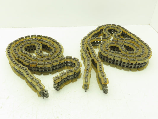 Non-Marking Rubber Top Double Strand Conveying Roller Chain 1/2" Pitch 12'