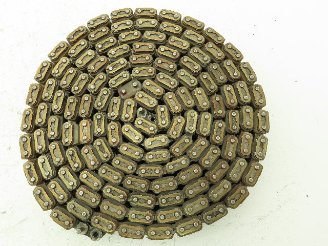 Non-Marking Rubber Top Double Strand Conveying Roller Chain 1/2" Pitch 10' 6"