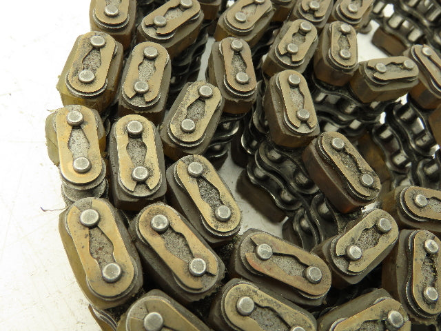Non-Marking Rubber Top Double Strand Conveying Roller Chain 1/2" Pitch 10' 6"