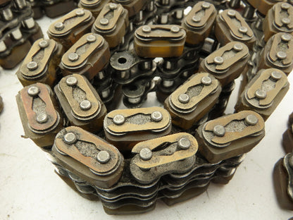 Non-Marking Rubber Top Double Strand Conveying Roller Chain 1/2" Pitch 10' 6"