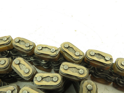Non-Marking Rubber Top Double Strand Conveying Roller Chain 1/2" Pitch 10' 6"