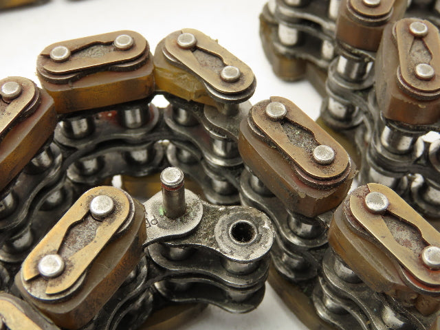 Non-Marking Rubber Top Double Strand Conveying Roller Chain 1/2" Pitch 10' 6"
