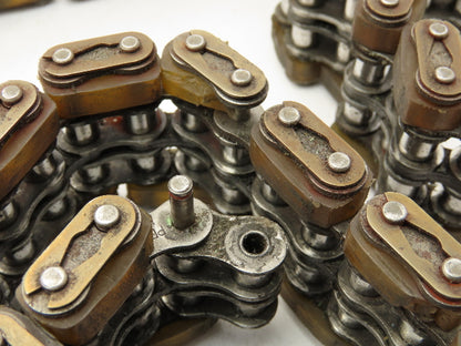 Non-Marking Rubber Top Double Strand Conveying Roller Chain 1/2" Pitch 10' 6"