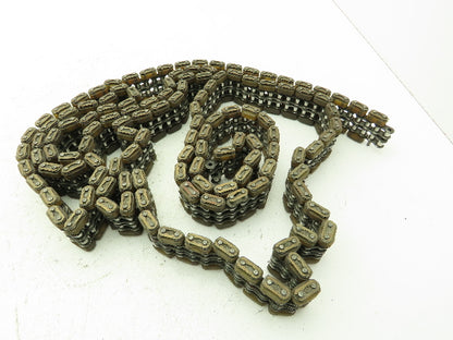 Non-Marking Rubber Top Double Strand Conveying Roller Chain 1/2" Pitch 10' 6"