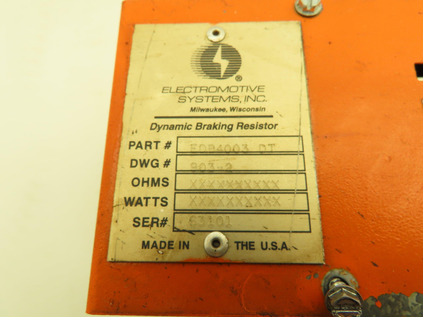 Magnetek Electromotive EDB4003 DT Dynamic Braking Resistor