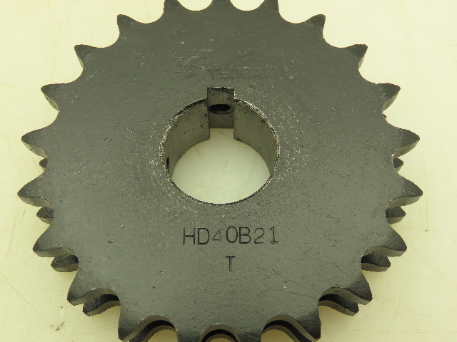 Tsubaki HD40B21 Double Strand #40 Roller Chain Sprocket 21T 1/2" Pitch 1" Bore