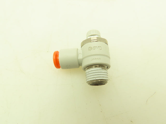 SMC AS2201F-N02-07S Flow Control Push Fitting Elbow 1/4" Tube x 1/4"NPT Lot of 5