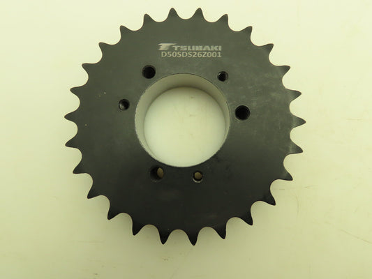 Tsubaki D50SDS26 Double Strand #50 Roller Chain Sprocket 26T 5/8" Pitch SDS QD