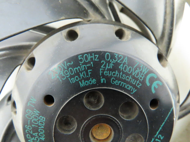 Ebm A4E300-AP26-09 AC Axial Cooling Fan Steel Blades 230V 1PH .45A 100W 300mm