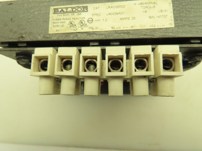 Baldor LRAC02502 Line Reactor 3Ph 600V 25A