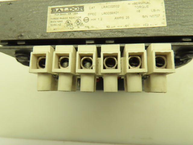 Baldor LRAC02502 Line Reactor 3Ph 600V 25A