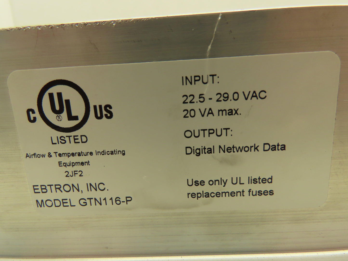 Ebtron GTN116-P Airflow Temperature Indicating Network Transmitter LCD Display