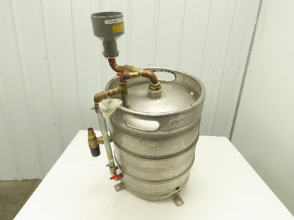 50 Lb Stainless Steel Beer Keg 15 Gal Water Filter Tank Bladder w/Drain Valve