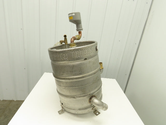 50 Lb Stainless Steel Beer Keg 15 Gal Water Filter Tank Bladder w/Drain Valve
