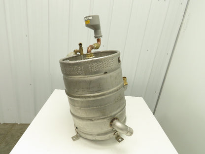 50 Lb Stainless Steel Beer Keg 15 Gal Water Filter Tank Bladder w/Drain Valve
