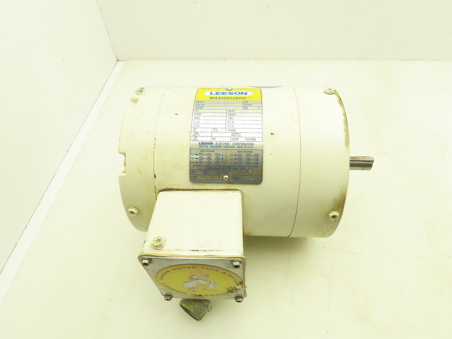 Leeson C6T17VC4E Washguard Electric Motor 1/2Hp 1725 RPM 3PH 230/460V C56C