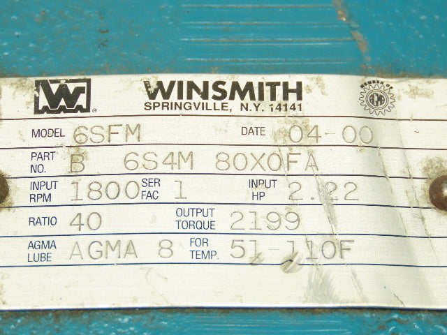 Crane Ferguson Para-Dex P-500 Parallel Shaft Index Drive w/ 40:1 Reducer C-Face